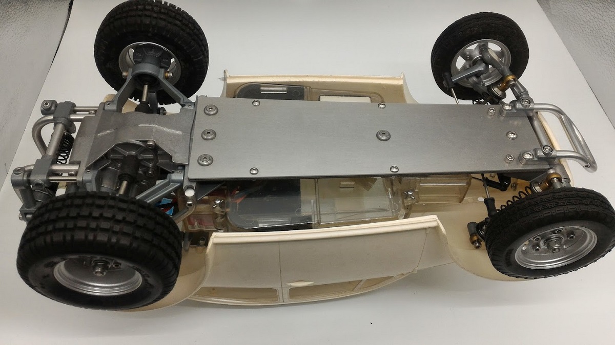 Nouveau Châssis en aluminium plaque de fond Tamiya 1/10 RADIO CONTROL buggy Super Champ Sand Scorcher 