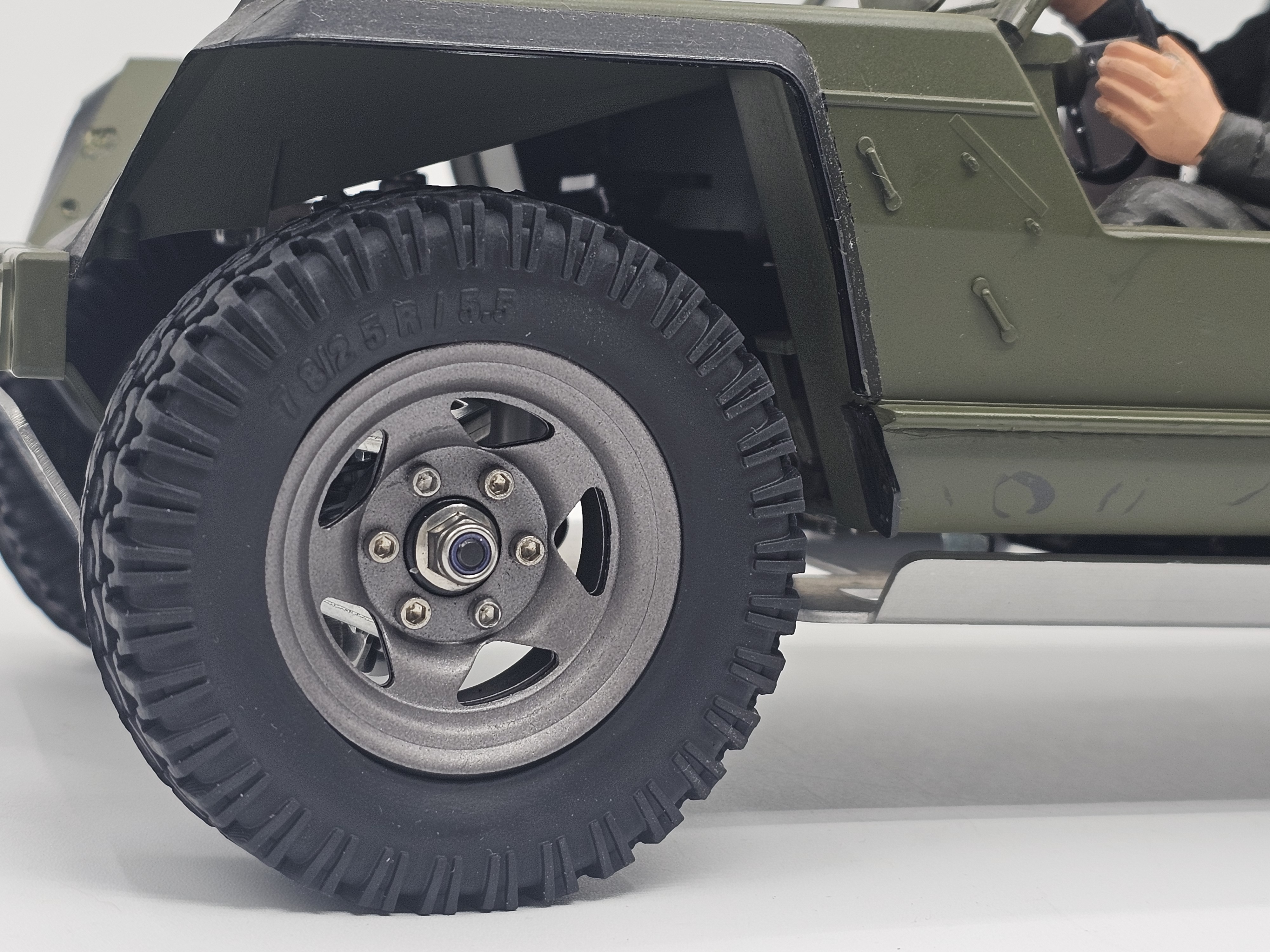 Stamped steel 1.55" 5-Spoke Gray Beadlock wheels. WT15538-A