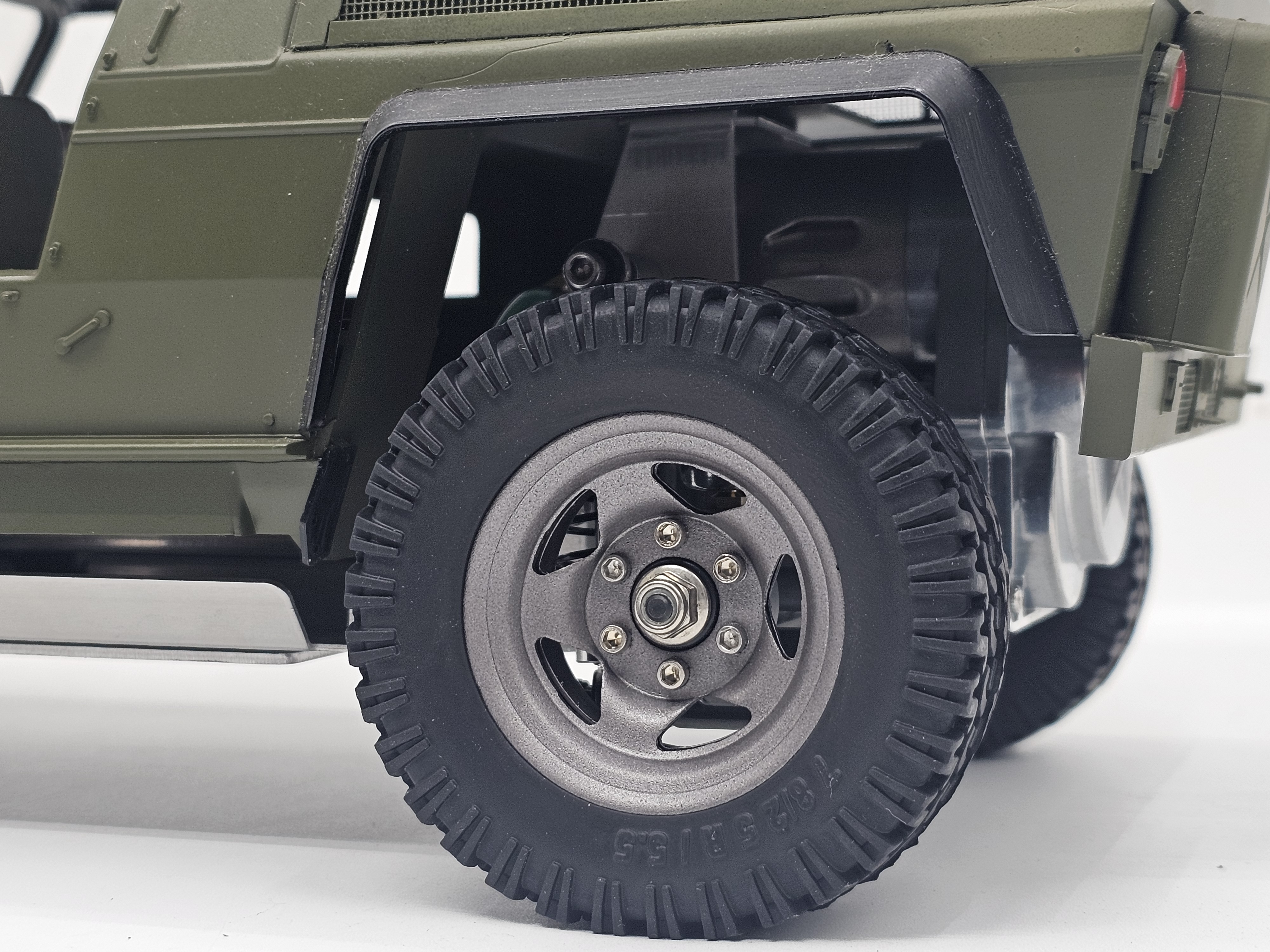 Stamped steel 1.55" 5-Spoke Gray Beadlock wheels. WT15538-B