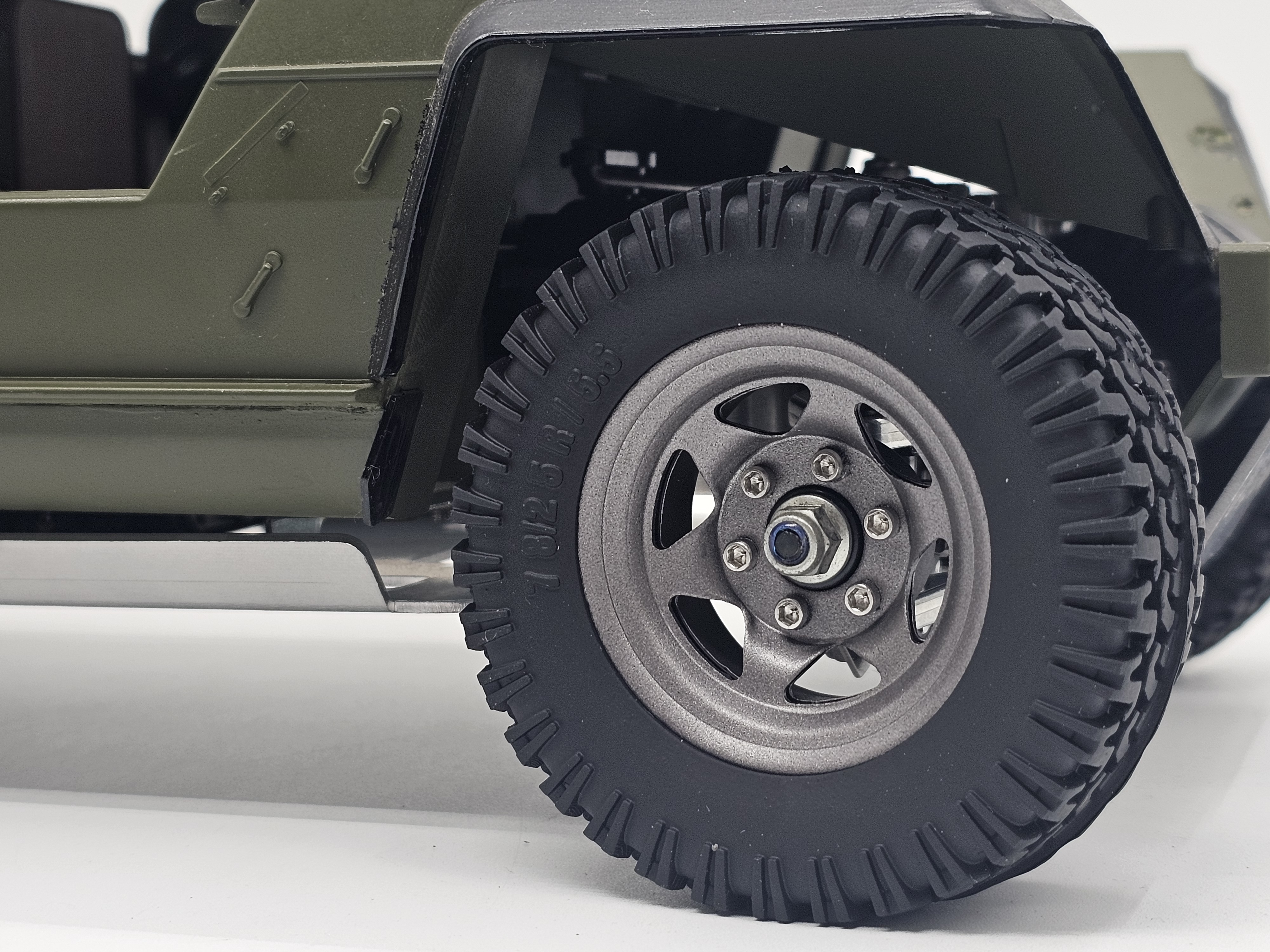 Stamped steel 1.55" 6-Spoke Gray Beadlock wheels. WT15539-A